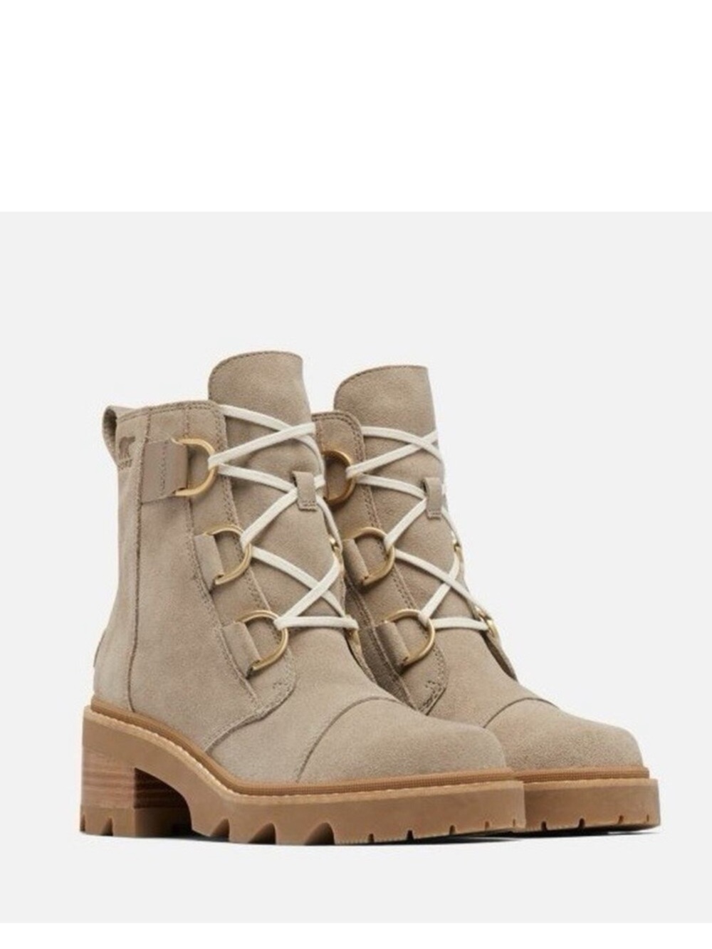 Sorel Joan Now Omega‎ Taupe Suede Waterproof Lace Up Winter Boots